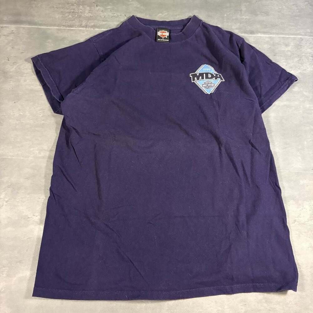 Vintage 1999 Harley-Davidson MDA Eaglethon T-Shirt Navy Blue Size L